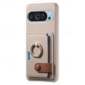 זול תיק טלפון אחר-טלפון מגן עבור Pixel 9 Pro Pixel 9 Pro XL Pixel 8 Pro Pixel 8 פיקסל 9 Pixel 7 Pixel 7 Pro Pixel 6 Pixel 6 Pro כיסוי אחורי מחזיק טבעת חריץ לכרטיס עמיד בזעזועים רטרו TPU עור PU