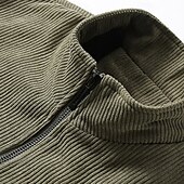 preiswerte Herrenjacken &amp; Herrenmäntel-Herren Winterjacke Cordjacke Fleecejacke Freizeitjacke Täglich Urlaub warm Tasche Vlies Herbst Winter Glatt Modisch Strassenmode Ständer Standard Schwarz Gelb Armeegrün Grau Jacken