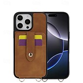 abordables Carcasas iPhone-teléfono Funda Para iPhone 16 Pro Max Plus iPhone 15 Pro Max Plus iPhone 14 13 12 Pro Max Plus iPhone 14 Pro Max iPhone 13 12 Pro Max Funda Trasera con Soporte Espejo con cordón Retro TPU Cuero de PU