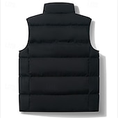 preiswerte Men&#039;s Vest-Herren Steppweste Täglich Lässig Herbst Winter Tasche Polyester Bequem Einfarbig Vorne geknöpft Stehkragen Normale Passform Schwarz Königliches Blau Dunkelgrün Hell Gray Weste