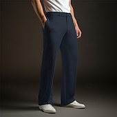abordables Perder-Hombre pantalones de traje Pantalones Pantalones de traje Pantalones de gofres Bolsillo delantero Pierna recta Plano Comodidad Suave Longitud total Boda Exterior Negocio Moda Moderno Negro Blanco