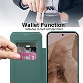 お買い得  その他のスマホケース-電話 ケース 用途 ピクセル9プロ ピクセル9プロXL ピクセル9 バックカバー 磁石バックル ワイヤレス充電をサポート カード挿入口 レトロ風 TPU PUレザー