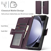 お買い得  サムスン用ケース-電話 ケース 用途 Zフォールド6 Z Fold 5 Z Fold 4 Z Fold 3 バックカバー スタンド付き リストストラップ付き カード挿入口 レトロ風 TPU PUレザー