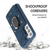 levne Pouzdra pro Samsung-telefon Carcasă Pro S23 Ultra Plus S23 S22 S22 Plus Ultra S21 FE S21 S21 Ultra Plus A54 A34 A14 S20 Plus S20 Ultra Zadní kryt Držák na prsteny Nárazuvzdorné Retro TPU PU kůže