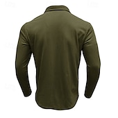 cheap Men&#039;s Classic Polo-100% Cotton Men&#039;s Polo Shirt Golf Polo Formal Work Classic Long Sleeve Color Block Button Summer Spring &amp; Fall Army Green Dark Grey Black Burgundy Navy Blue Polo Shirt