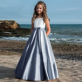 preiswerte Partykleider-kinderkleidung Mädchen Party Kleid Feste Farbe Ärmellos Leistung Gitter Prinzessin Süß Gitter Mitte der Wade Etuikleid Tüll-Kleid Sommer Frühling Herbst 2-12 Jahre Schwarz Weiß Champagner