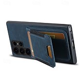 זול מארז סמסונג-טלפון מגן עבור S24 Ultra S23 Ultra Plus S22 Plus Ultra S25 Ultra כיסוי אחורי עם מעמד חריץ לכרטיס עמיד בזעזועים רטרו TPU PC עור PU