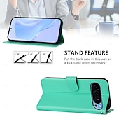 זול תיק טלפון אחר-טלפון מגן עבור Pixel 9 Pro Pixel 9 Pro XL Pixel 8 Pro Pixel 8 פיקסל 9 Pixel 7 Pixel 7 Pro Pixel 6 Pixel 6 Pro כיסוי הפוך עם מעמד עם רצועת יד חריץ לכרטיס רטרו TPU עור PU