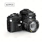 abordables Juguetes de construcción-627 piezas de bloques de construcción en miniatura para cámara digital SLR, bloques de construcción de partículas pequeñas, modelo tridimensional creativo, regalo para niño, regalo de Halloween/Día de