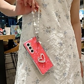 お買い得  サムスン用ケース-電話 ケース 用途 Zフォールド6 Z Fold 5 Z Fold 4 Z Fold 3 バックカバー リストストラップ付き 耐衝撃 レトロ風 PC
