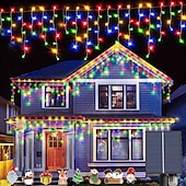 זול מופעל באמצעות אנרגיה סולארית-4m 96leds חיצוני סולארי קרח בר מחרוזת אור חצר מרזבים מרפסת גדר מדרגות חג המולד חתונה אווירה חגיגית מחרוזת אור דקורטיבית