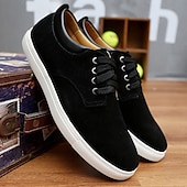 economico Sneakers da uomo-scarpe da ginnastica casual da uomo in pelle scamosciata con lacci – scarpe basse retrò marroni con comoda suola bianca per l&#039;uso quotidiano