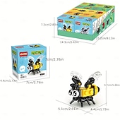 abordables Jouets de construction-Blocs de construction d&#039;insectes modèle d&#039;insecte différents petits insectes blocs de construction abeille coccinelle luciole libellule araignée jouet pour garçon/fille jouets pour enfants cadeaux