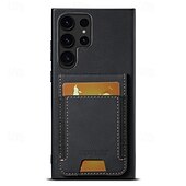 זול מארז סמסונג-טלפון מגן עבור S24 Ultra S23 Ultra Plus S22 Plus Ultra S25 Ultra כיסוי אחורי עם מעמד חריץ לכרטיס עמיד בזעזועים רטרו TPU PC עור PU