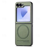 halpa Samsung-kotelot-puhelin Etui Käyttötarkoitus Z Flip 6 Z Flip 5 Z Flip 4 Z Flip 3 Takakuori Magneetti Tukee langatonta latausta Iskunkestävä Retro TPU PC