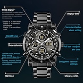 cheap Digital Watches-OLEVS 1106 Men&#039;s Watch Luxury Brand Quartz Watch Trend Sports Alarm Clock LED Display Waterproof Timing Code Watch Men&#039;s Watch