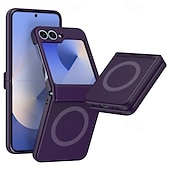 cheap Samsung Cases-Phone Case For Z Flip 6 Z Flip 5 Z Flip 4 Z Flip 3 Back Cover Magnetic Support Wireless Charging Shockproof Retro TPU Silicone