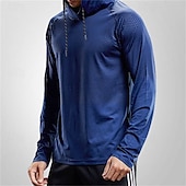 billige Løpe T-skjorter og tanktopper-Herre T-skjorte til jogging Treningstrøyer Reflekterende Stripe Langermet T-skjorte Avslappet treningsklær Høst Vindtett Pustende Treningsøkt Løp Vandring Sports Sportsklær Ensfarget Marinebl