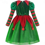 olcso Gyerek Jelmezek-Manó Felszerelések Divatos jelmez Karácsonyi öltözék Lány Cosplay jelmez Gyermek Karácsony Újév szenteste Karácsony Parti Ruha Zoknik Kalap