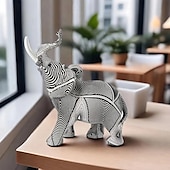 levne Sochy-pryskyřice barevná socha slona, barevné umění sochy slona barevná výzdoba slona feng shui ornament sloni socha zvířat do kuchyně kancelářská police domácí dekorace, pro domácí kancelář desktop pokoj