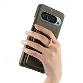 זול תיק טלפון אחר-טלפון מגן עבור Pixel 9 Pro Pixel 9 Pro XL Pixel 8 Pro Pixel 8 פיקסל 9 Pixel 7 Pixel 7 Pro Pixel 6 Pixel 6 Pro כיסוי אחורי מחזיק טבעת חריץ לכרטיס עמיד בזעזועים רטרו TPU עור PU