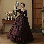 cheap Dresses-Gothic Rococo Vintage Inspired Dress Party Costume Prom Dress Princess Shakespeare Solid Color Ball Gown Women&#039;s Royal Halloween Carnival Valentine&#039;s Day Party Evening Party Masquerade Adults&#039; Dress