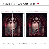 お買い得  ブラックアウトカーテン-2パネルカーテンドレープ遮光カーテンリビングルーム寝室キッチン屋内ステンドグラス窓装飾断熱部屋を暗くする