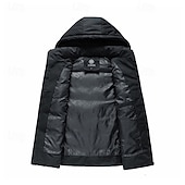 halpa Gilets-Miesten Puffer Vest Pehmustettu Liivi Gilet Tikattu liivi Päivittäin Deitti Loma Muoti Vapaa-aika Syystalvi Tasku Polyesteri Pidä lämpimänä Mukava Tavallinen Vetoketju Hupullinen Normaali Musta