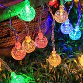 abordables Guirlandes lumineuses à piles-Guirlande lumineuse de Noël à bulles de cristal, 5 m, 50 LED, alimentée par batterie, pour sapin de Noël, nouvel an, fête, maison, jardin, balcon, pendentif, camping en plein air, mariage, décoration