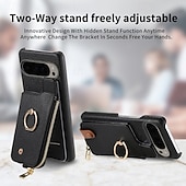 cheap Other Phone Case-Phone Case For Pixel 9 Pro Pixel 9 Pro XL Pixel 8 Pro Pixel 8 Pixel 7 Pixel 7 Pro Pixel 6 Pixel 6 Pro Back Cover with Stand Holder Ring Holder Zipper Retro TPU PU Leather