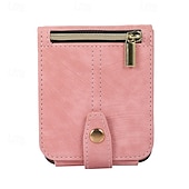 abordables Carcasas Samsung-teléfono Funda Para Z Flip 6 Z Flip 5 Z Flip 4 Z Flip 3 Gire la tapa con Soporte Cremallera con cordón Retro TPU Cuero de PU