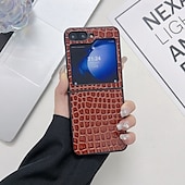 お買い得  サムスン用ケース-電話 ケース 用途 Zフリップ6 Z Flip 5 Z Flip 4 Z Flip 3 バックカバー 耐衝撃 レトロ風 TPU PUレザー