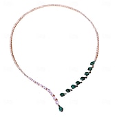 cheap Women&#039;s Necklace-Emerald and Crystal Drop Necklace – Elegant Statement Jewelry for Weddings and Formal Events