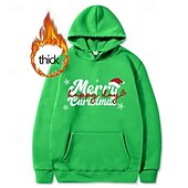 abordables Sudaderas y sudaderas con capucha divertidas-Navidad Papá Noel Cachorro Sudaderas con capucha de lana Sudadera con capucha navideña divertida Navidad Bolsillo delantero Gráfico Para Pareja Hombre Mujer Adulto Navidad Carnaval Estampado en