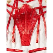 levne Vánoční pyžamo-Elf Babydoll Prádlo Sady podprsenek a kalhotek Tanga Spodní prádlo Dámské Vánoce Nový rok Štědrý večer Sexy Dospělí Párty Vánoce Podprsenka