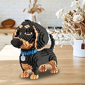 cheap Building Toys-2100pcs Building Blocks Sets Cute Animal Dachshund Dog Holiday Gift Room Decoration Christmas Gift