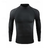 Χαμηλού Κόστους T-shirts και αμάνικα μπλουζάκια για τρέξιμο-Ανδρικά Tricou de Alergat Μπλούζα συμπίεσης Μακρυμάνικο Μπλουζάκι Causal Ένδυση γυμναστικής και άθλησης Φθινόπωρο Ζιβάγκο Αναπνέει Γρήγορο Στέγνωμα Γυμναστήριο προπόνηση Τρέξιμο Περπάτημα