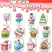 Недорогие Аксессуары для деревьев-24 шт. рождественских деревянных украшений, набор для украшения кексов и конфет, подвесные украшения на тему десертов с узорами в виде печенья и горячего какао для украшения праздничных елок, дома и