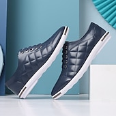 baratos Ténis para Homem-tênis masculino casual acolchoado - azul marinho, design com cadarço, confortável e leve, perfeito para uso diário
