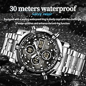 cheap Digital Watches-OLEVS 1106 Men&#039;s Watch Luxury Brand Quartz Watch Trend Sports Alarm Clock LED Display Waterproof Timing Code Watch Men&#039;s Watch