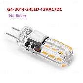 رخيصةأون أضواء LED ثنائي الدبوس-مجموعة من 10 لمبات ليد G4 بدون وميض - تيار متردد/تيار مستمر 12 فولت SMD3014 24/48 ليد بديلة من السيليكون لإضاءة الثريا الهالوجين