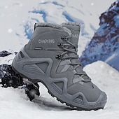 cheap Hiking Boots-Men&#039;s Waterproof Winter Hiking Boots with Fur Lining – Insulated Outdoor Snow Boots for Cold Weather