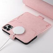 Недорогие Чехлы для iPhone-телефон Кейс для Назначение iPhone 16 Про Макс Плюс Айфон 15 Про Макс Плюс iPhone 14 13 12 Pro Max Plus Кейс на заднюю панель со стендом Магнитный Поддержка беспроводной зарядки Ретро ТПУ Кожа PU