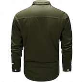 baratos camisas ocidentais dos homens-Homens American US Flag Camisas de trabalho camisa ocidental Camisa de carga Manga Longa Casual Desportos e Ar livre Para Noite Outono Inverno Aberto para a Lateral Botão para baixo Preto Verde Tropa
