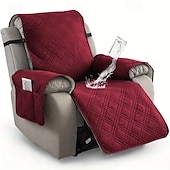 cheap Recliner Cover-100% Waterproof Recliner Covers, Non Slip Covers for Recliner Chair with Pocket, Washable Reclining Chair Quilted Furniture Protector for Kids, Pets