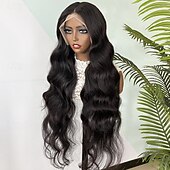 baratos Perucas de seda frontais de cabelo natural-Peruca de renda de cabelo humano de cor natural 13*6, renda frontal, cabelo humano ondulado, densidade de 150%, 14-28 polegadas