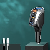 cheap Car Charger-66W Quick Charge Car Cigarette Lighter Charger QC3.0/PD Port Phone Charger Socket DC 12V/24V Universal USB Type Power Adapter