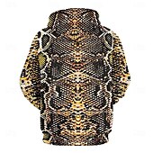 baratos moletons 3d masculinos-Homens Gráfico Serpentina Moletons Moletom Manga Longa Moletom com capuz Com Capuz Férias Impressão 3D Férias Esportes Para Noite Marron Estampado Inverno Primavera &amp; Outono Designer