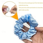 baratos Acessórios para festa-6 peças de scrunchies com luzes de LED - elásticos de cabelo vibrantes para mulheres &amp;meninas coloridas brilham no escuro com vários modos de luz acessório de moda perfeito para o natal &amp;festas de