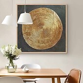 preiswerte Stillleben-Gemälde-handgemalte 3D abstrakte Goldgemälde auf Leinwand handgemachte reich strukturierte Acrylmalerei moderne Wandkunst handgemaltes dickes Kunstwerk Foliengoldgemälde für Wohnzimmerwanddekoration